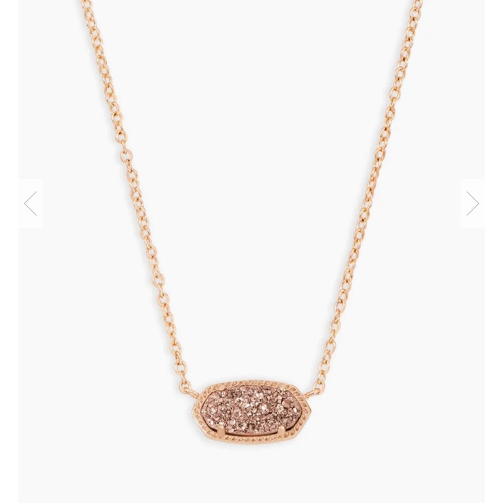 Kendra Scott Elisa Rose Gold Drusy Necklace